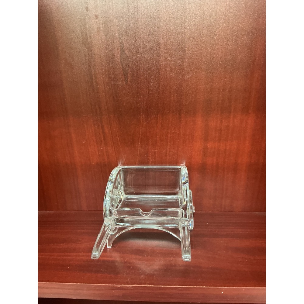 Vintage Clear Glass Wheelbarrow Ashtray Novelty Trinket Dish Cigarette Holder